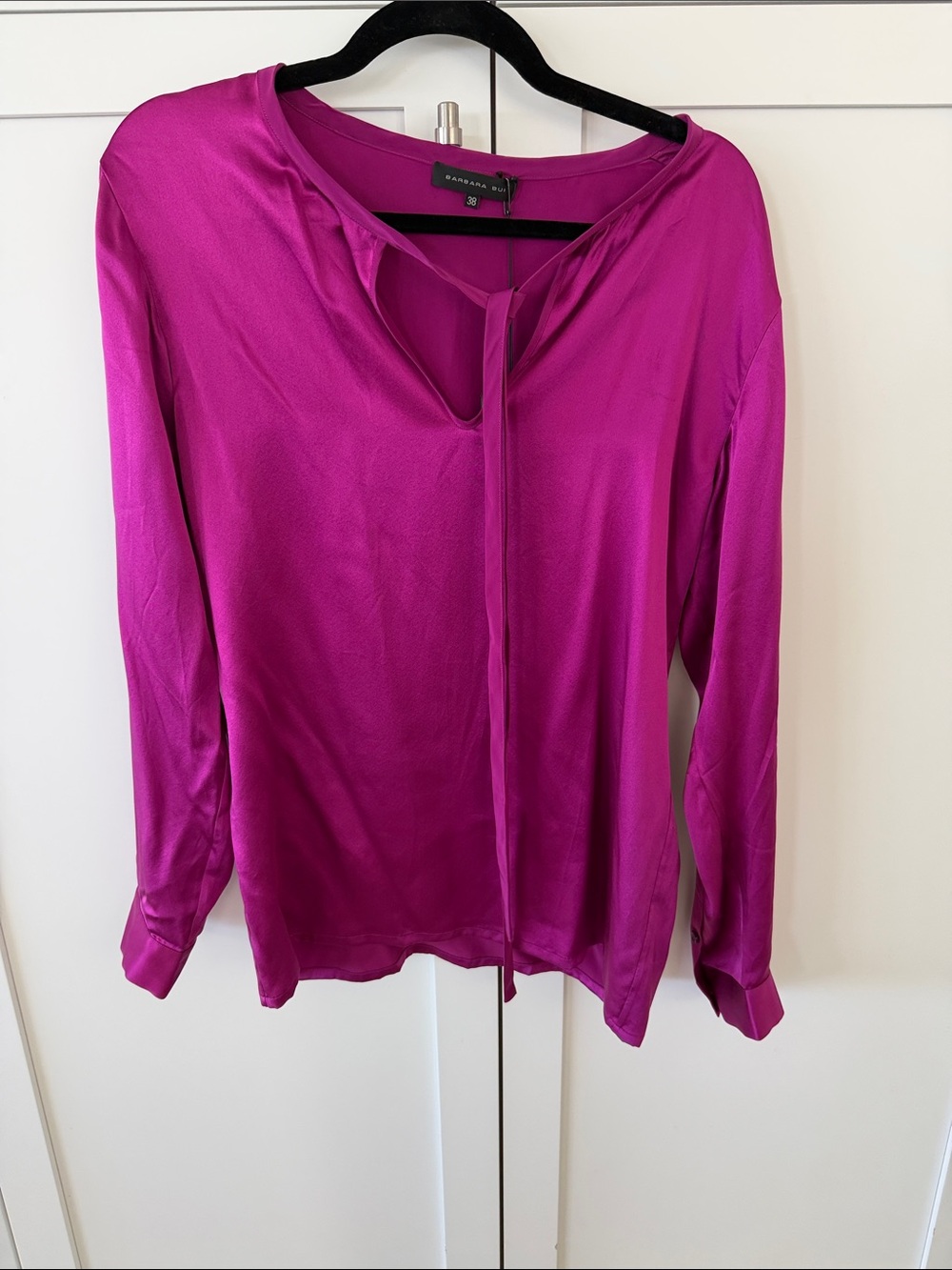 Barbara Bui purple Satin Tie-Front Blouse